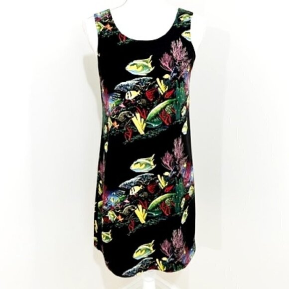 Wyland Signature Bluewater Tropical Ocean Marine Life Tank Dress - Picture 1 of 6